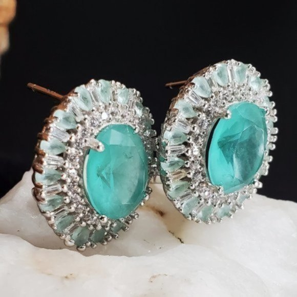 Sterling Silver 925 Earrings Natural Chalcedony Gem Designer Silversmith - Picture 8 of 11